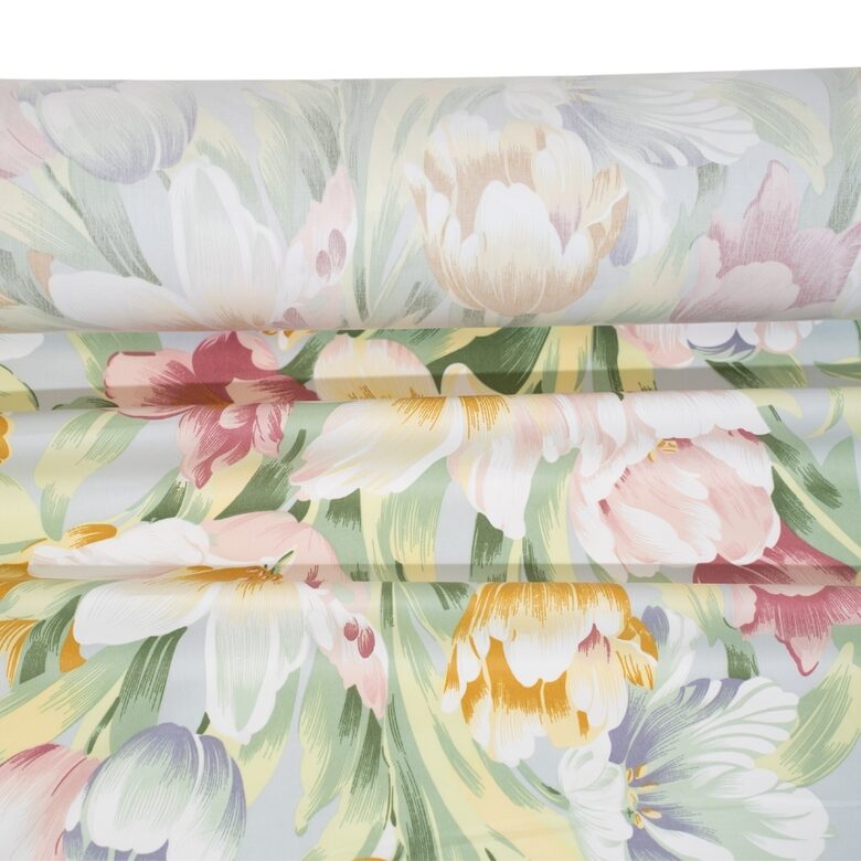 Ткань тик (100% хлопок) цветы N16, 1м