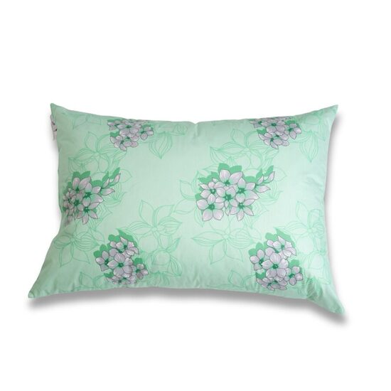 Down & feather pillow - green flowers N12